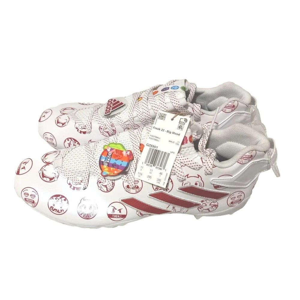 ADIDAS FREAK 22 BIG MOOD FOOTBALL CLEATS DSG SM WHITE RED GZ6901 sz 11.5‎